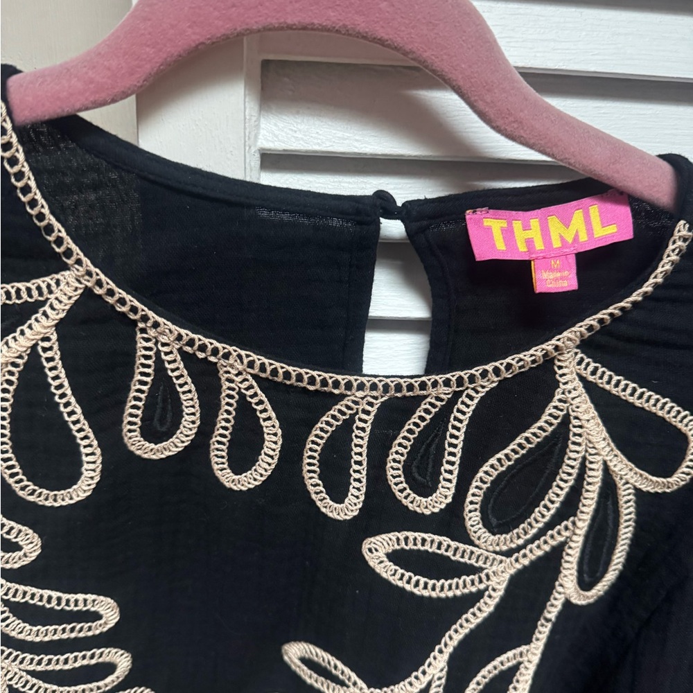 THML Black Embroidered Women's Top - Picture 3 of 6